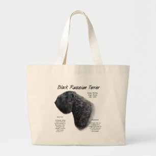 Bolsa Tote Grande Design de História do Terrier Negro Russo