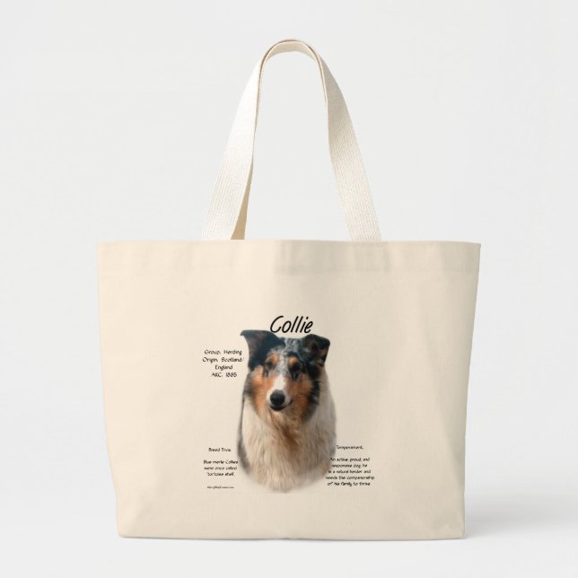 Bolsa Tote Grande Design de Histórico Collie (mesclagem suave) (Frente)
