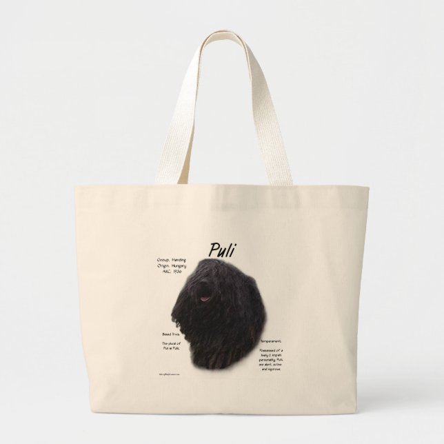 Bolsa Tote Grande Design de Histórico de Puli (Frente)