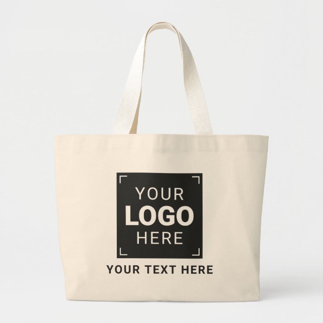 Bolsa Tote Grande Design de Logo e Texto da Marca (Frente)
