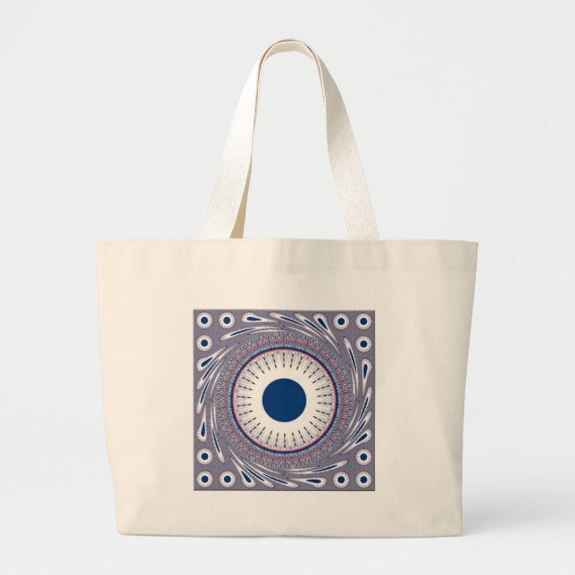 Bolsa Tote Grande Design de Olhos Energéticos Chic: Um Padrão Mesmer (Frente)