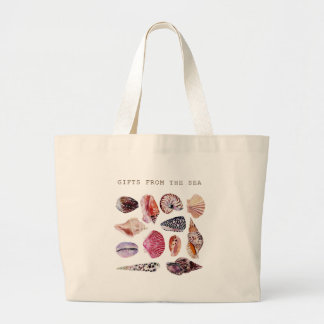 Bolsa Tote Grande Design de Padrão de Conchas de Praia Suaves