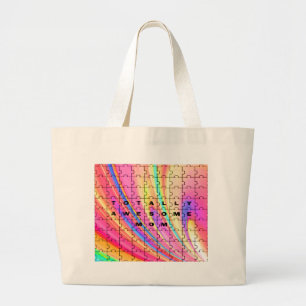 Bolsa Tote Grande Design de Quebra-cabeça de espiral cor-de-rosa da