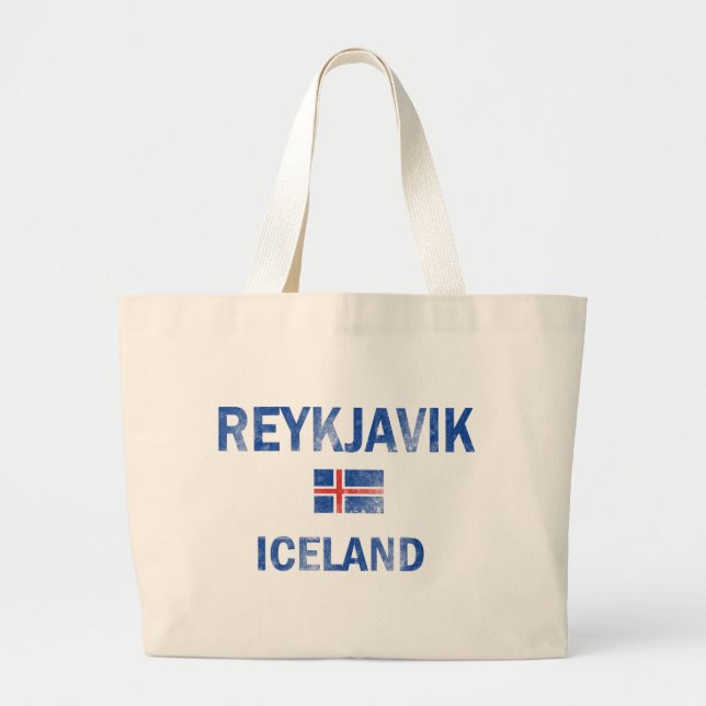 Bolsa Tote Grande Design de Reykjavik Islândia (Frente)