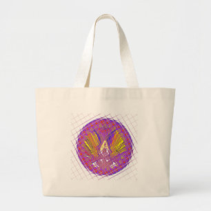 Bolsa Tote Grande Design de texto de logotipo colorido letra A