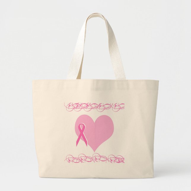 Bolsa Tote Grande design do cancro da mama (Frente)
