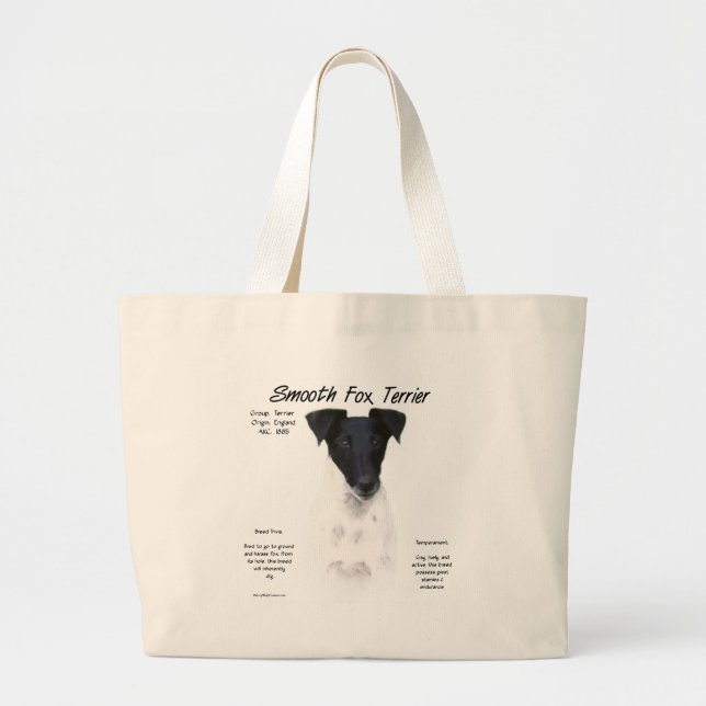 Bolsa Tote Grande Design do Histórico de Terrier da Raposa Suave (Frente)