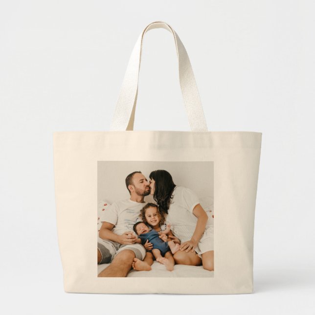 Bolsa Tote Grande Design Foto Personalizada (Frente)