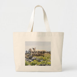Bolsa Tote Grande Designs Excêntricos - Ovelhas em um campo