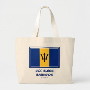 Bolsa Tote Grande DEUS ABENÇOE BARBADOS Bandeira Bajan Patriótica Ba