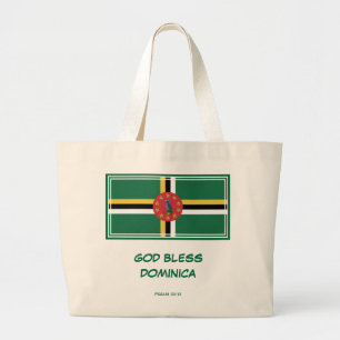 Bolsa Tote Grande DEUS ABENÇOE DOMINICA   Patriótico   Bandeira Domi