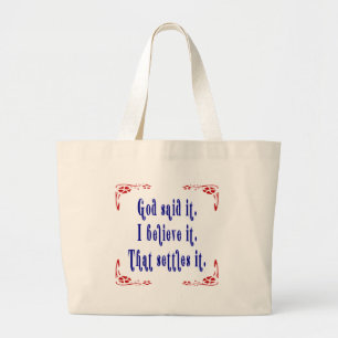 Bolsa Tote Grande Deus Disse! Quatro Flores Vermelhas 