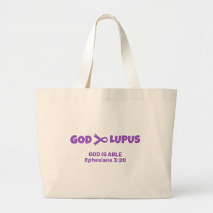 Bolsa Tote Grande DEUS É MAIOR QUE LÚPUS Ephesianos 3v20