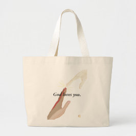 Bolsa Tote Grande Deus te ama, Bolsas de Mãos Multiraciais e Energét