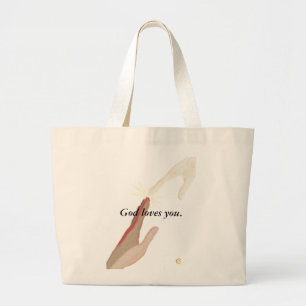 Bolsa Tote Grande Deus te ama, Bolsas de Mãos Multiraciais e Energét