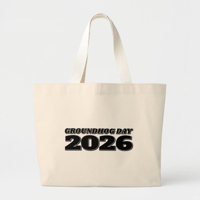 Bolsa Tote Grande Dia da Marmota 2026 (Frente)