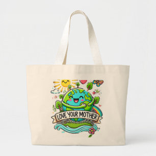 Bolsa Tote Grande Dia da Terra Todos os Dias