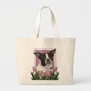 Bolsa Tote Grande Dia das mães - tulipas cor-de-rosa Boston &