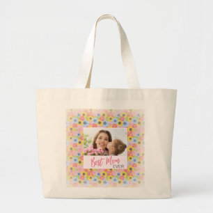 Bolsa Tote Grande Dia de as mães Feliz, Melhor Mãe de sempre