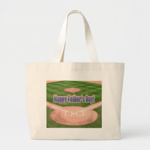 Bolsa Tote Grande Dia de os pais feliz beisebol