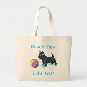 Bolsa Tote Grande Dia de Praia Cachorro Scottie