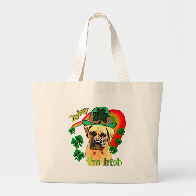 Bolsa Tote Grande Dia de São Patrício Bullmastiff (Frente)