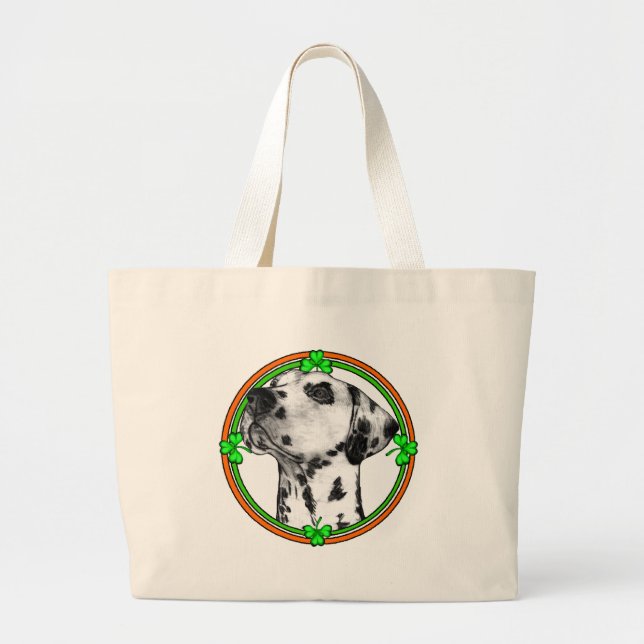 Bolsa Tote Grande Dia de São Patrício Dalmático (Frente)