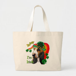 Bolsa Tote Grande Dia de São Patrício de Hound Basset