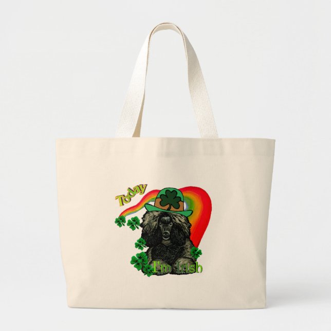 Bolsa Tote Grande Dia de São Patrício Poodle (Frente)