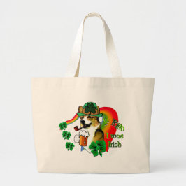 Bolsa Tote Grande Dia de São Patrício Welsh Corgi