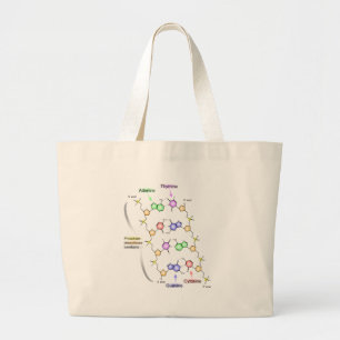 Bolsa Tote Grande Diagrama detalhado da estrutura química do ADN