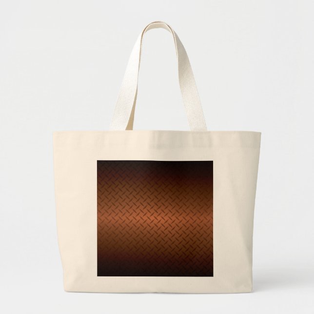 Bolsa Tote Grande Diamondplate Look Pattern Black to Copper Fade (Pa (Frente)