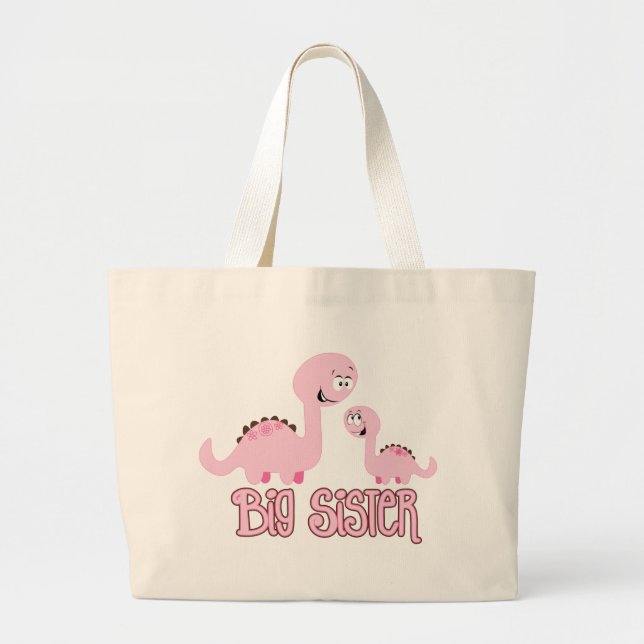 Bolsa Tote Grande Dinossaur Big Sister (Frente)
