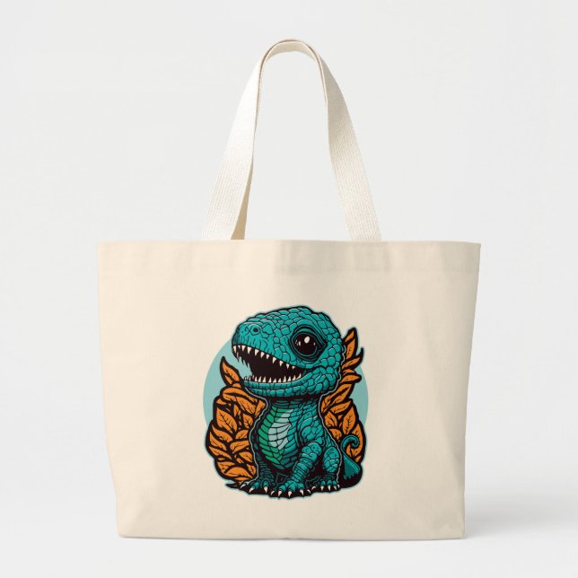 Bolsa Tote Grande Dinossauro Bebê (Frente)