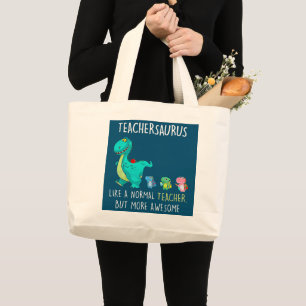 Bolsa Tote Grande Dinossauros Teachersaurus Como Um Professor Normal