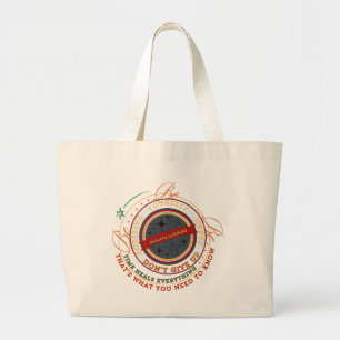 Bolsa Tote Grande Distintivo Circular Regras do Papai