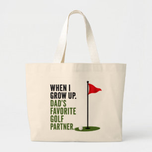 Bolsa Tote Grande Dito engraçado de golfe Bebê Golfista