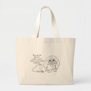 Bolsa Tote Grande Ditos Engraçados de Cães Pekingese