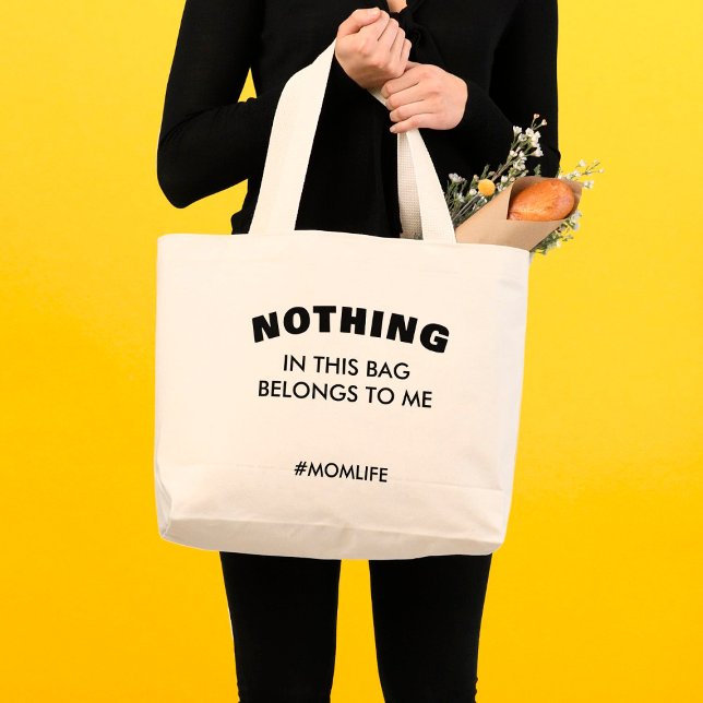 Bolsa Tote Grande Diversão Mamãe SMS Momlife Bold Typografia Present (Criador carregado)