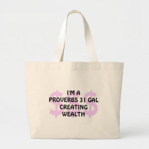Bolsa Tote Grande DIVERSOS PROVERBS 31 GAL CRIANDO WEALTH Christian 