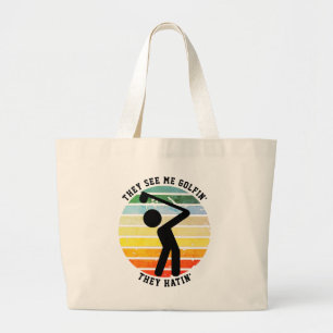 Bolsa Tote Grande Divertido eles me veem, GOLFIN, eles se aposentara