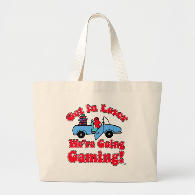 Bolsa Tote Grande Divertido Se Divirta Em Um Cartoon De Jogos (Frente)