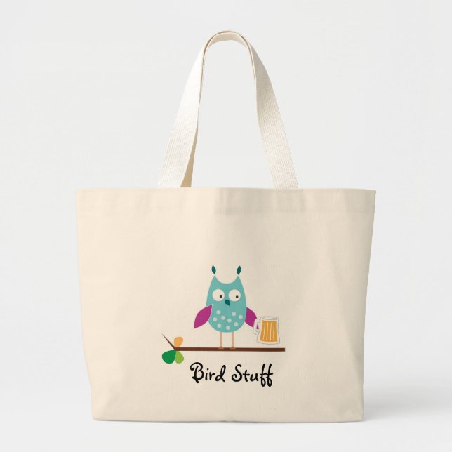 Bolsa Tote Grande Do "sacola enorme do material pássaro" (Frente)