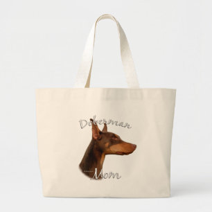 Bolsa Tote Grande Doberman Pinscher (vermelho) Mãe 2