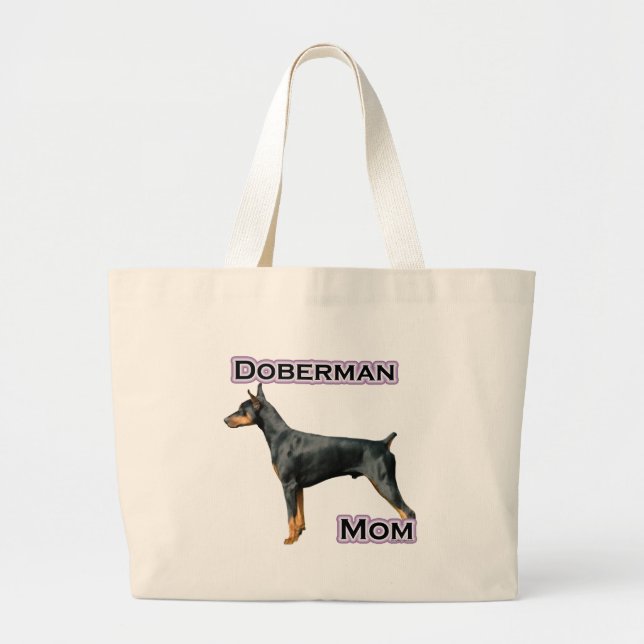 Bolsa Tote Grande Doberman (preto) Mãe 4 (Frente)