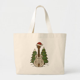 Bolsa Tote Grande Dobro de Natal - Design de Férias do Violão Festiv