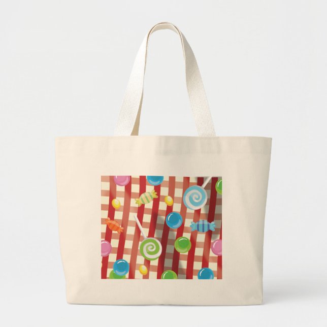 Bolsa Tote Grande Doce de Desenho Animado (Frente)