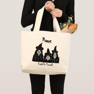 Bolsa Tote Grande doçura ou travessura assustador assustador das