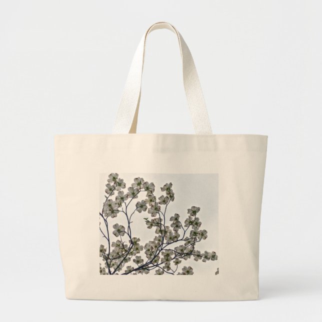 Bolsa Tote Grande Dogwood Flor Branco (Frente)