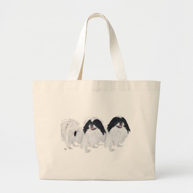 Bolsa Tote Grande Dois Cães Japoneses (Frente)